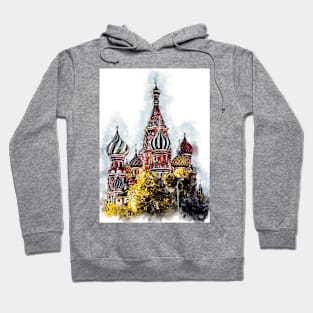 Moscow City Streets Travel Poster Series watercolor ink edition 06 Hoodie